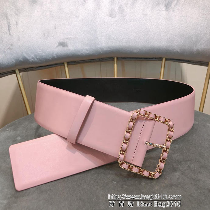 CHANEL香奈兒 19春秋新款 走秀款品時尚腰帶 腰封 鏈條編皮經典扣 牛皮軟腰封  xfp1254